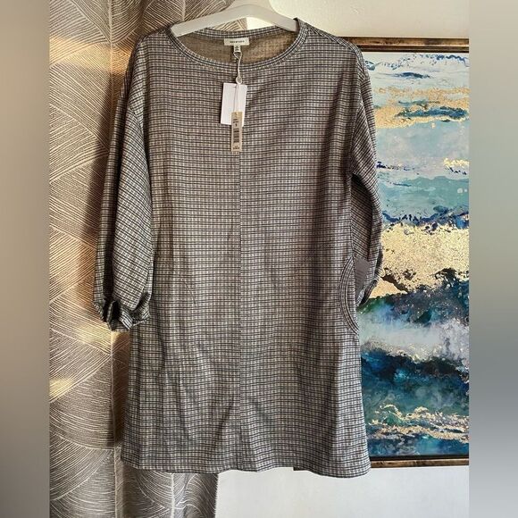 Max Studio Mini  Dress Womens Size Small  Pockets Long Sleeve NWT - Picture 3 of 11